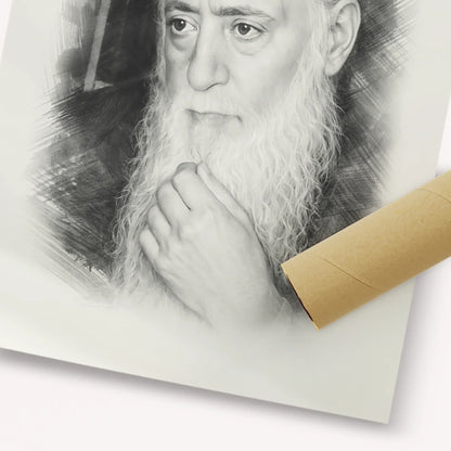 Rabbi Moshe Aharon Pinto – Black & White – Fine Art Print | Jewish Wall Art, Gedolim Pictures