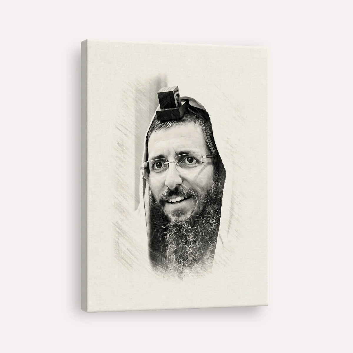 Rabbi Moshe Avital – Black & White – Canvas Vertical | Jewish Wall Art, Gedolim Pictures