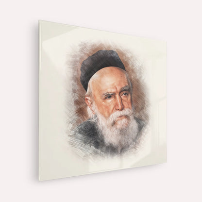 Rabbi Moshe Feinstein – Acrylic Glass Square | Jewish Wall Art, Gedolim Pictures
