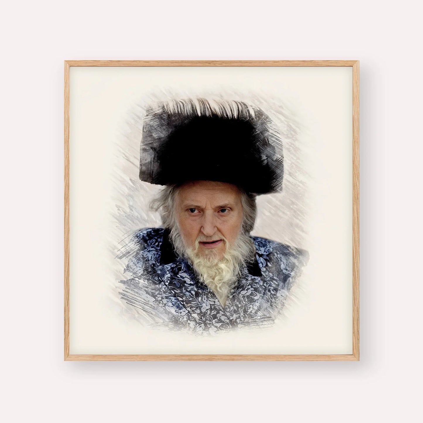 Rabbi Moshe Sternbuch – Wood Frame Square | Jewish Wall Art, Gedolim Pictures