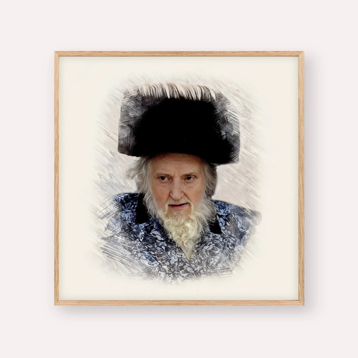Rabbi Moshe Sternbuch – Wood Frame Square | Jewish Wall Art, Gedolim Pictures