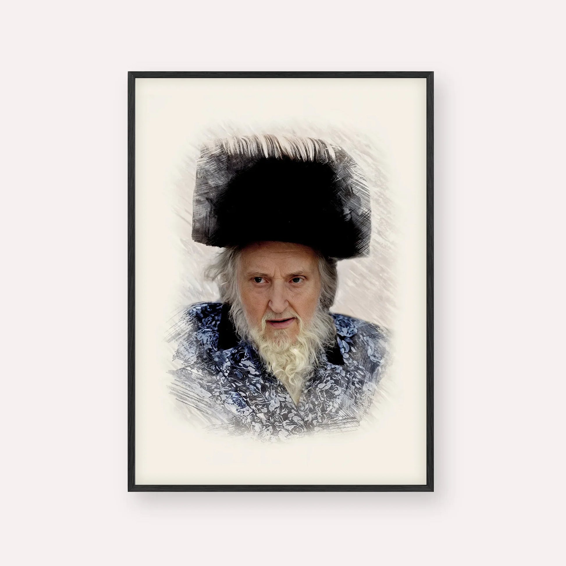 Rabbi Moshe Sternbuch – Black Frame Vertical | Jewish Wall Art, Gedolim Pictures