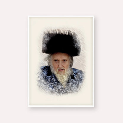 Rabbi Moshe Sternbuch – White Frame Vertical | Jewish Wall Art, Gedolim Pictures