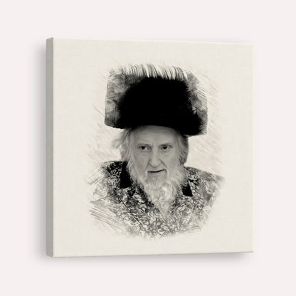Rabbi Moshe Sternbuch – Black & White – Canvas Square | Jewish Wall Art, Gedolim Pictures
