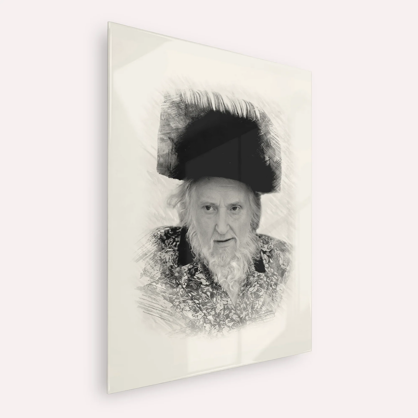 Rabbi Moshe Sternbuch – Black & White – Acrylic Glass Vertical | Jewish Wall Art, Gedolim Pictures