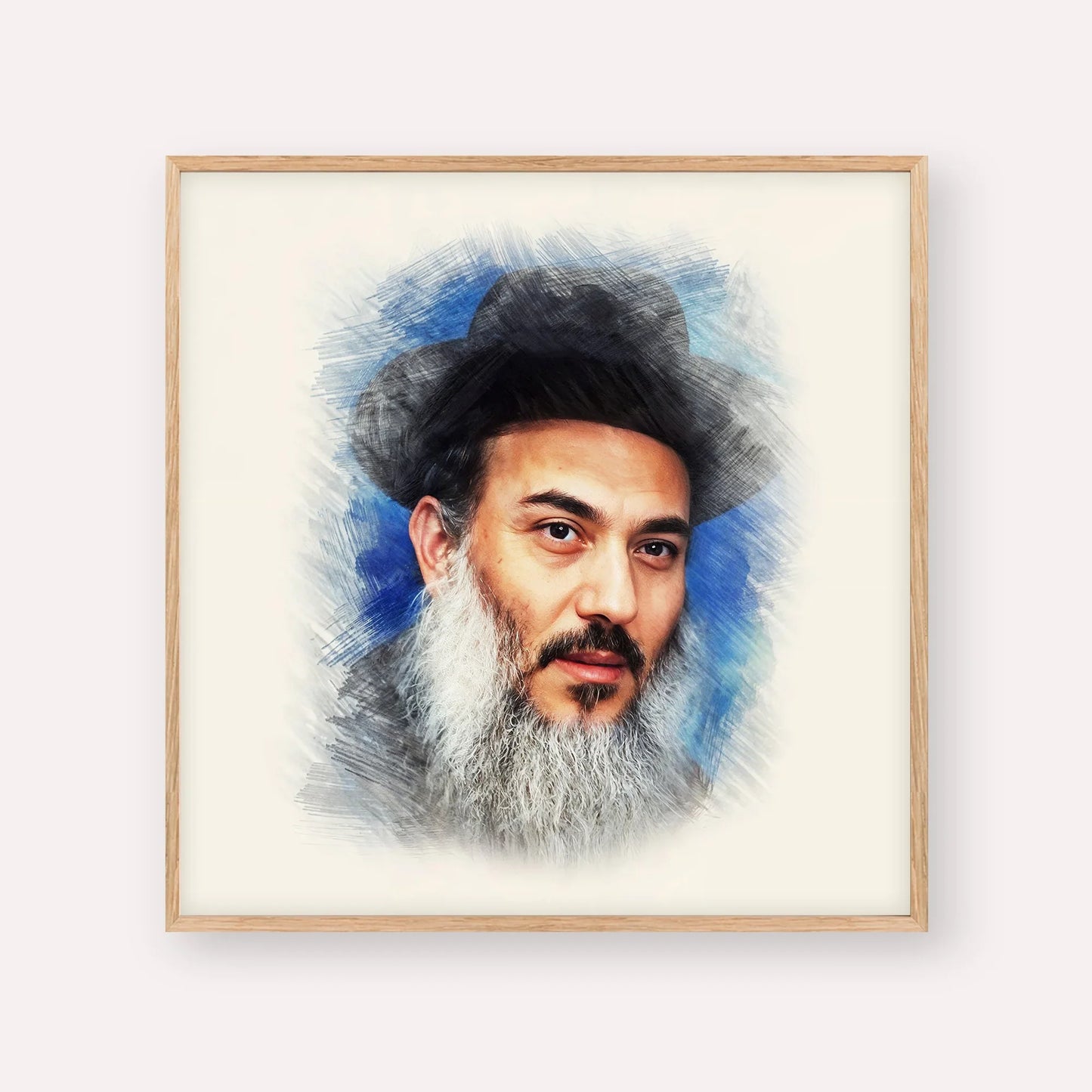 Rabbi Nissim Yagen – Wood Frame Square | Jewish Wall Art, Gedolim Pictures