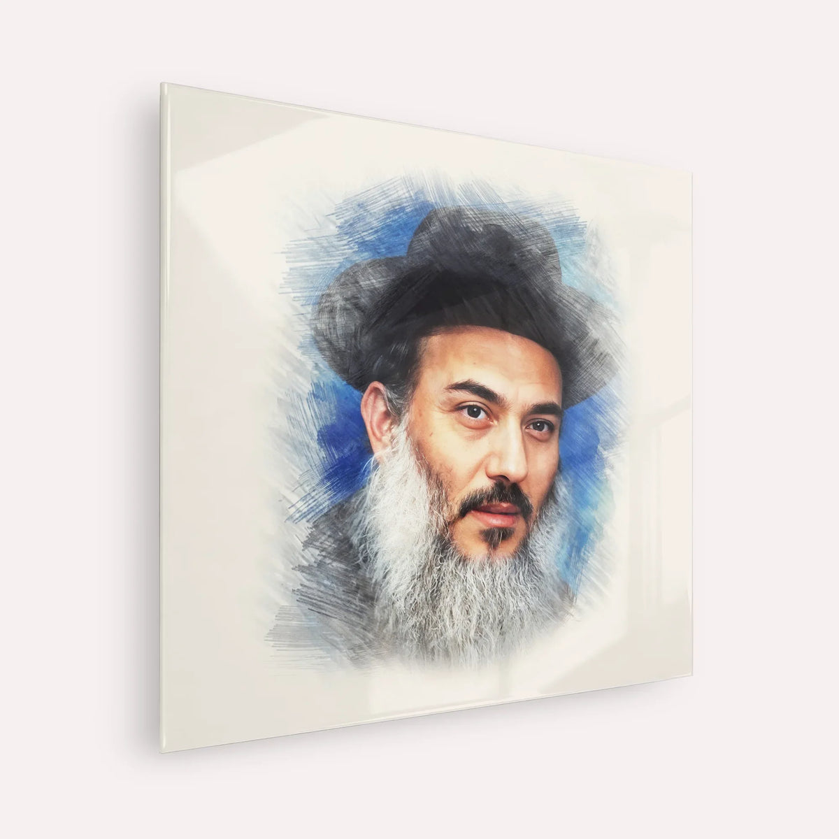 Rabbi Nissim Yagen – Acrylic Glass Square | Jewish Wall Art, Gedolim Pictures