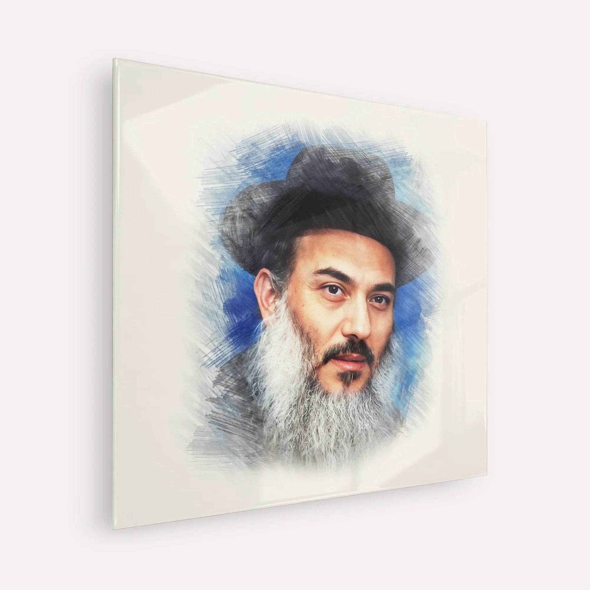 Rabbi Nissim Yagen – Acrylic Glass Square | Jewish Wall Art, Gedolim Pictures