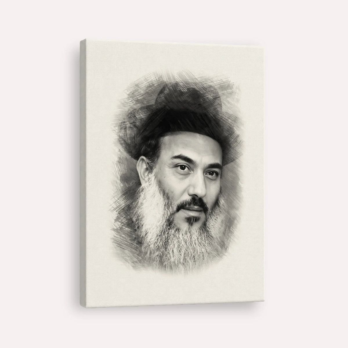 Rabbi Nissim Yagen – Black & White – Canvas Vertical | Jewish Wall Art, Gedolim Pictures