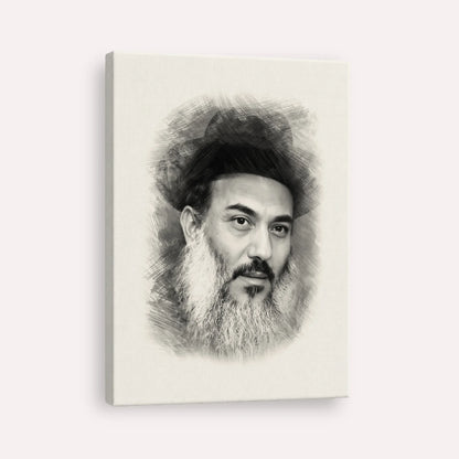 Rabbi Nissim Yagen – Black & White – Canvas Vertical | Jewish Wall Art, Gedolim Pictures