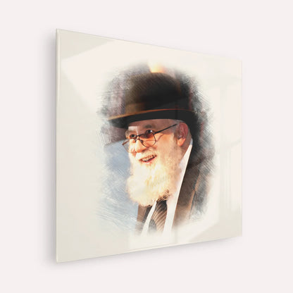 Rabbi Noah Weinberg – Acrylic Glass Square | Jewish Wall Art, Gedolim Pictures