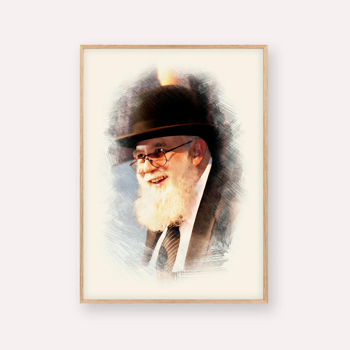 Rabbi Noah Weinberg – Wood Frame Vertical | Jewish Wall Art, Gedolim Pictures