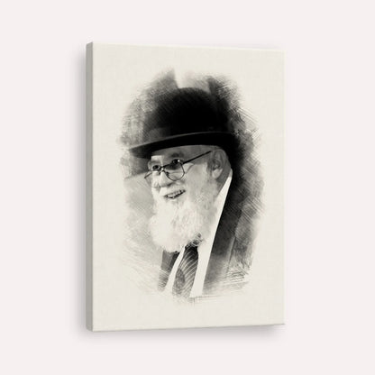 Rabbi Noah Weinberg – Black & White – Canvas Vertical | Jewish Wall Art, Gedolim Pictures