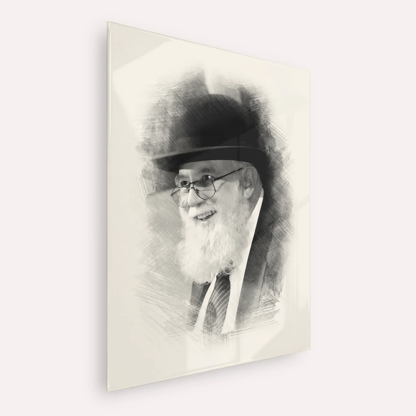 Rabbi Noah Weinberg – Black & White – Acrylic Glass Vertical | Jewish Wall Art, Gedolim Pictures