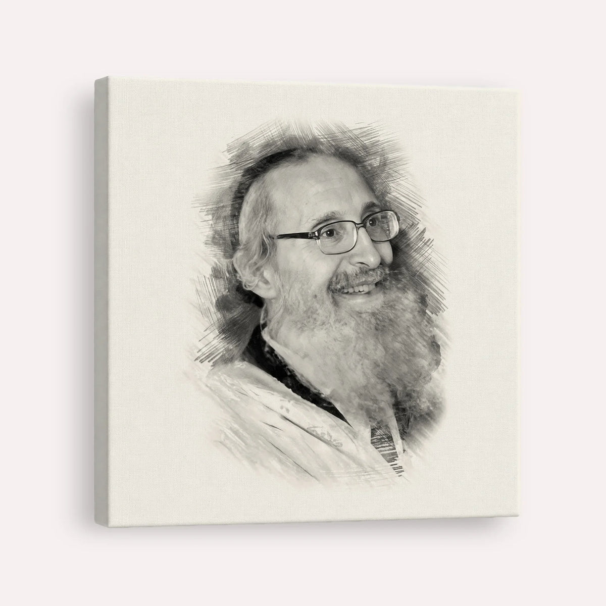 Rabbi Nosson Tzvi Finkel – Black & White – Canvas Square | Jewish Wall Art, Gedolim Pictures