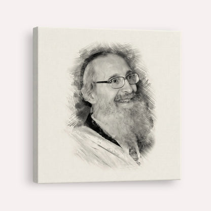 Rabbi Nosson Tzvi Finkel – Black & White – Canvas Square | Jewish Wall Art, Gedolim Pictures