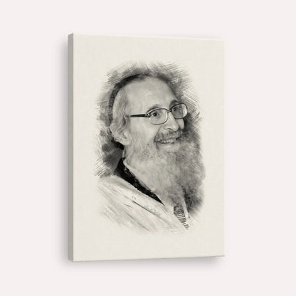 Rabbi Nosson Tzvi Finkel – Black & White – Canvas Vertical | Jewish Wall Art, Gedolim Pictures