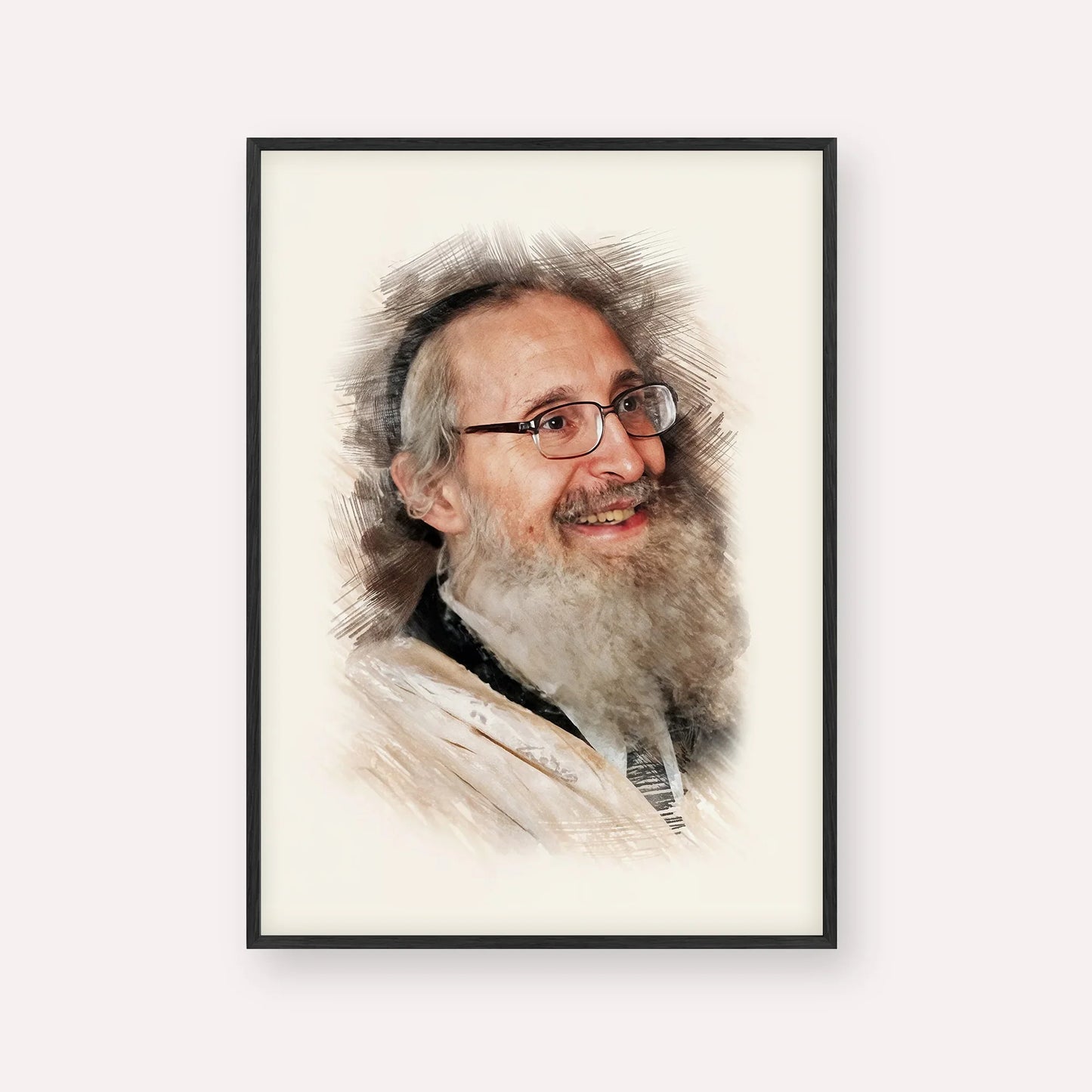 Rabbi Nosson Tzvi Finkel – Black Frame Vertical | Jewish Wall Art, Gedolim Pictures