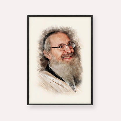 Rabbi Nosson Tzvi Finkel – Black Frame Vertical | Jewish Wall Art, Gedolim Pictures
