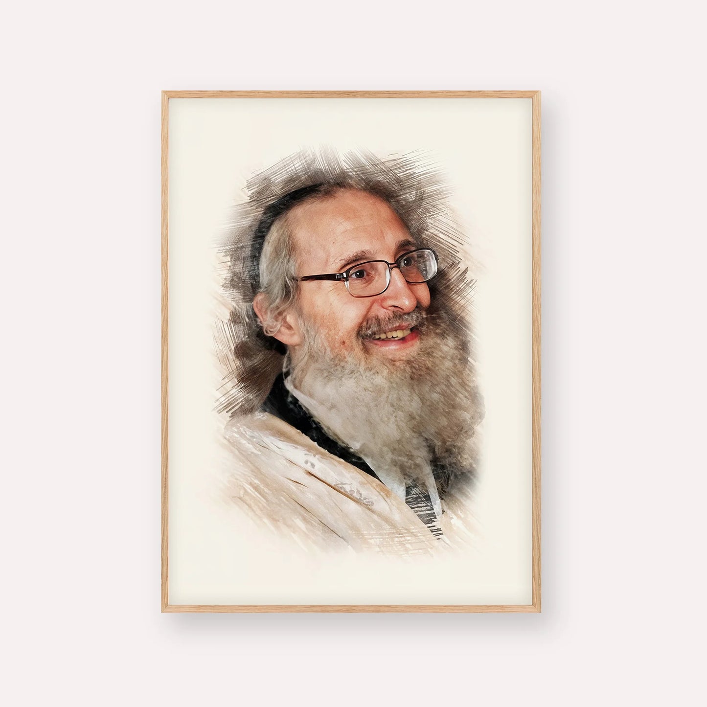 Rabbi Nosson Tzvi Finkel – Wood Frame Vertical | Jewish Wall Art, Gedolim Pictures