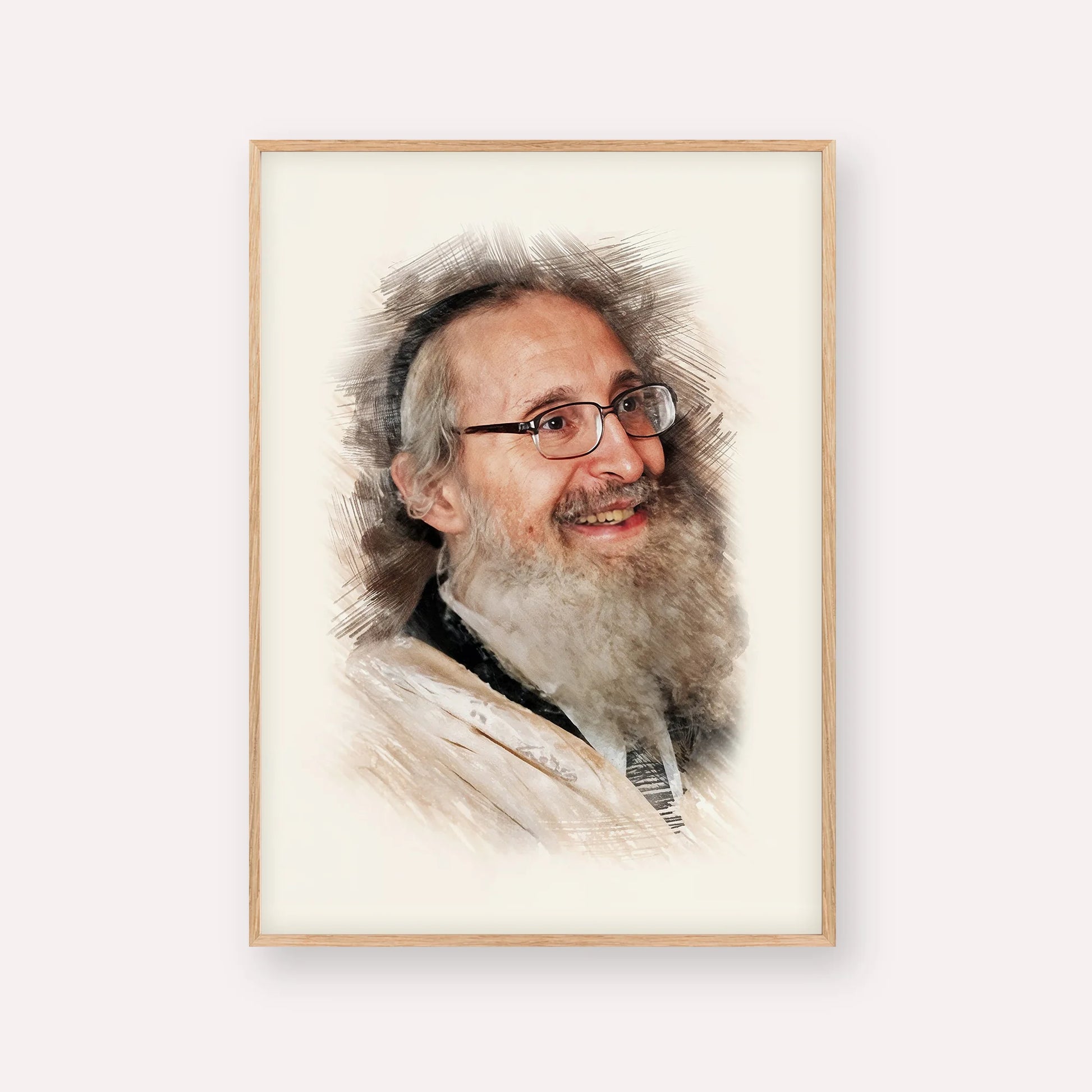 Rabbi Nosson Tzvi Finkel – Wood Frame Vertical | Jewish Wall Art, Gedolim Pictures