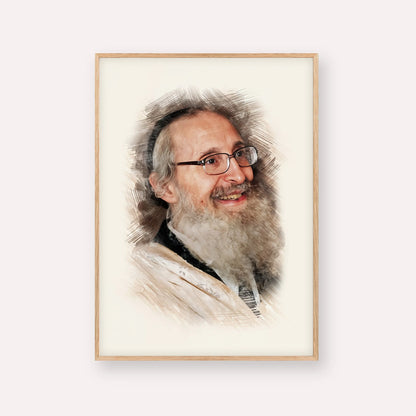 Rabbi Nosson Tzvi Finkel – Wood Frame Vertical | Jewish Wall Art, Gedolim Pictures