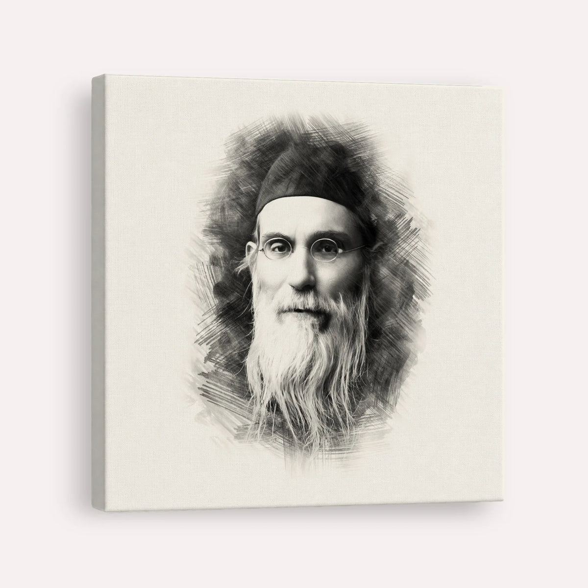 Rabbi Nosson Tzvi Finkel (Alter of Slabodka) – Black & White – Canvas Square | Jewish Wall Art, Gedolim Pictures