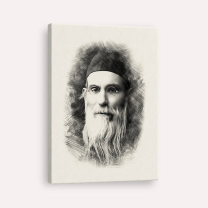 Rabbi Nosson Tzvi Finkel (Alter of Slabodka) – Black & White – Canvas Vertical | Jewish Wall Art, Gedolim Pictures