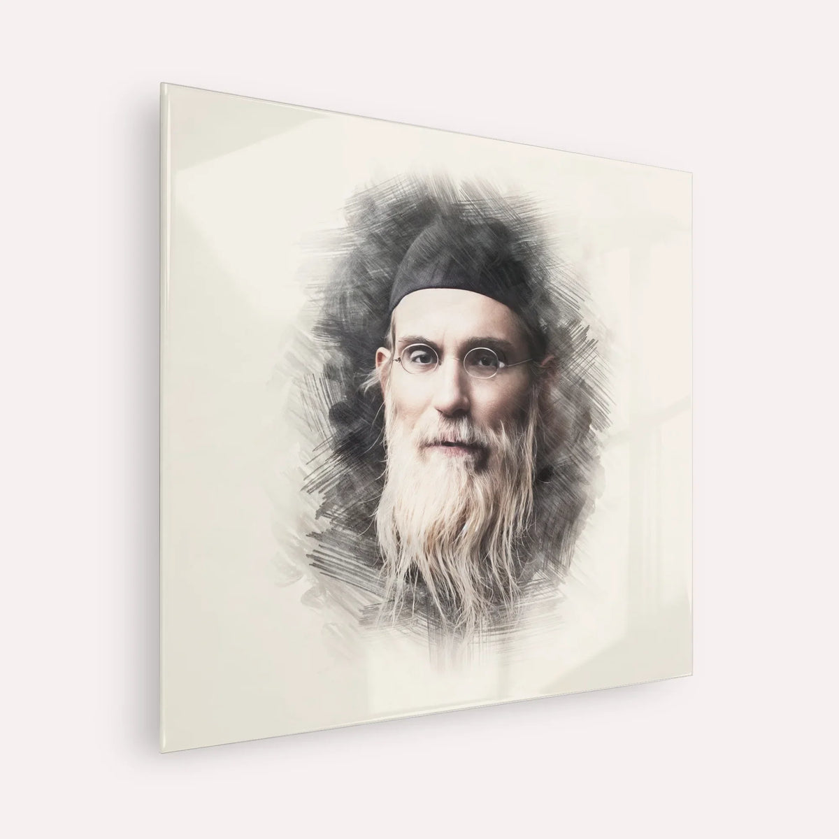 Rabbi Nosson Tzvi Finkel (Alter of Slabodka) – Acrylic Glass Square | Jewish Wall Art, Gedolim Pictures