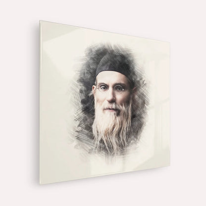 Rabbi Nosson Tzvi Finkel (Alter of Slabodka) – Acrylic Glass Square | Jewish Wall Art, Gedolim Pictures