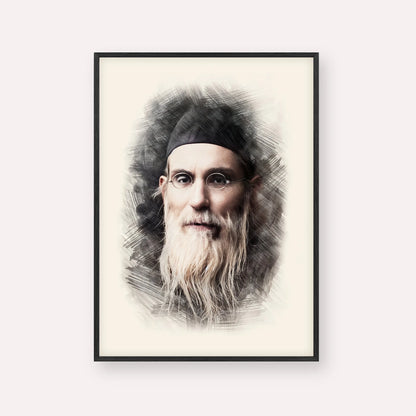 Rabbi Nosson Tzvi Finkel (Alter of Slabodka) – Black Frame Vertical | Jewish Wall Art, Gedolim Pictures