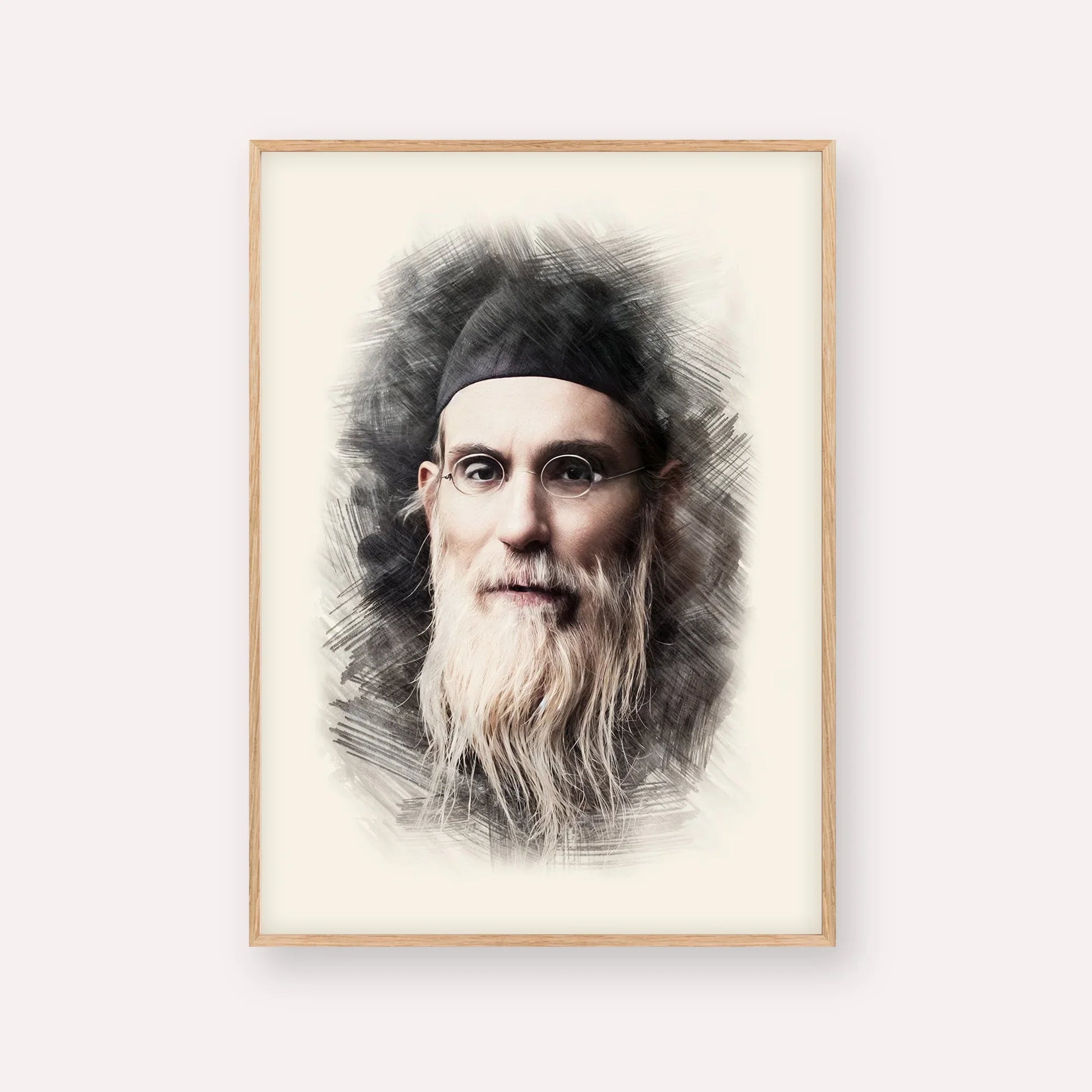 Rabbi Nosson Tzvi Finkel (Alter of Slabodka) – Wood Frame Vertical | Jewish Wall Art, Gedolim Pictures