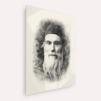 Rabbi Nosson Tzvi Finkel (Alter of Slabodka) – Black & White – Acrylic Glass Vertical | Jewish Wall Art, Gedolim Pictures