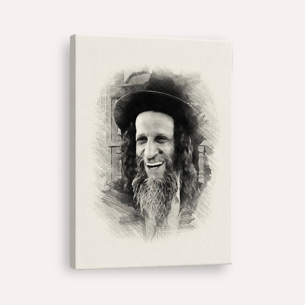 Rabbi Ofer Erez – Black & White – Canvas Vertical | Jewish Wall Art, Gedolim Pictures