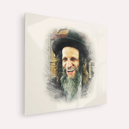 Rabbi Ofer Erez – Acrylic Glass Square | Jewish Wall Art, Gedolim Pictures