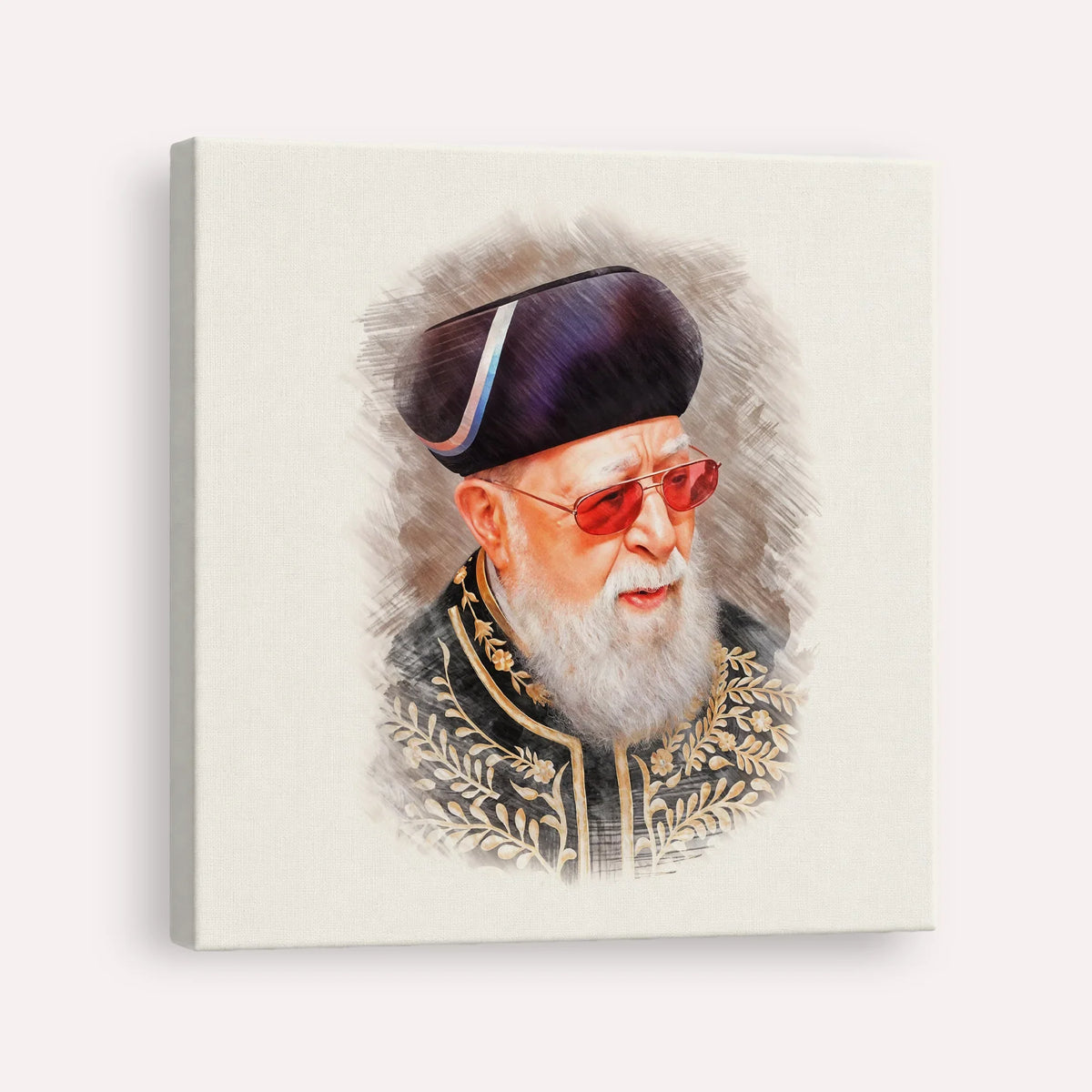 Rabbi Ovadia Yosef – Canvas Square | Jewish Wall Art, Gedolim Pictures