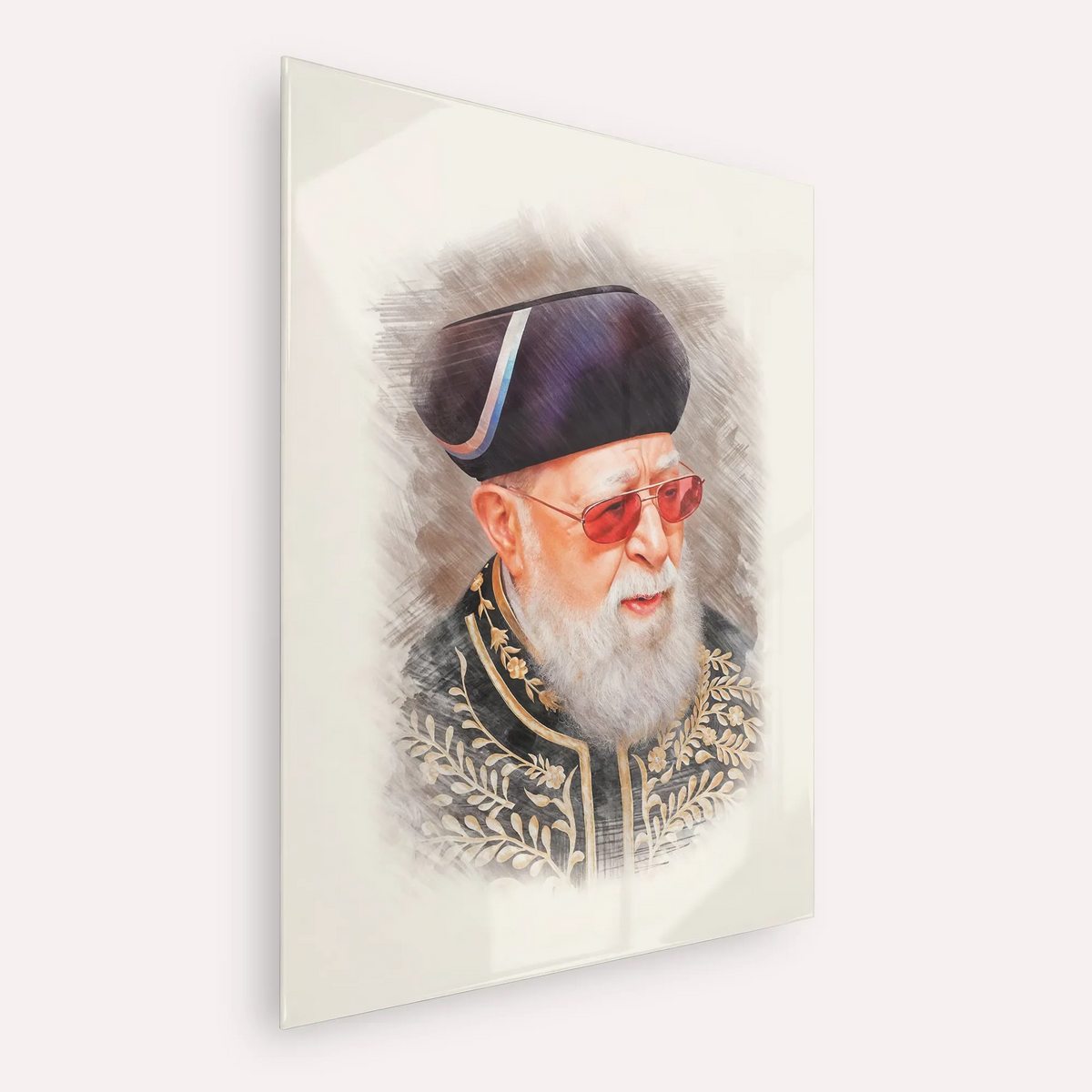 Rabbi Ovadia Yosef – Acrylic Glass Vertical | Jewish Wall Art, Gedolim Pictures