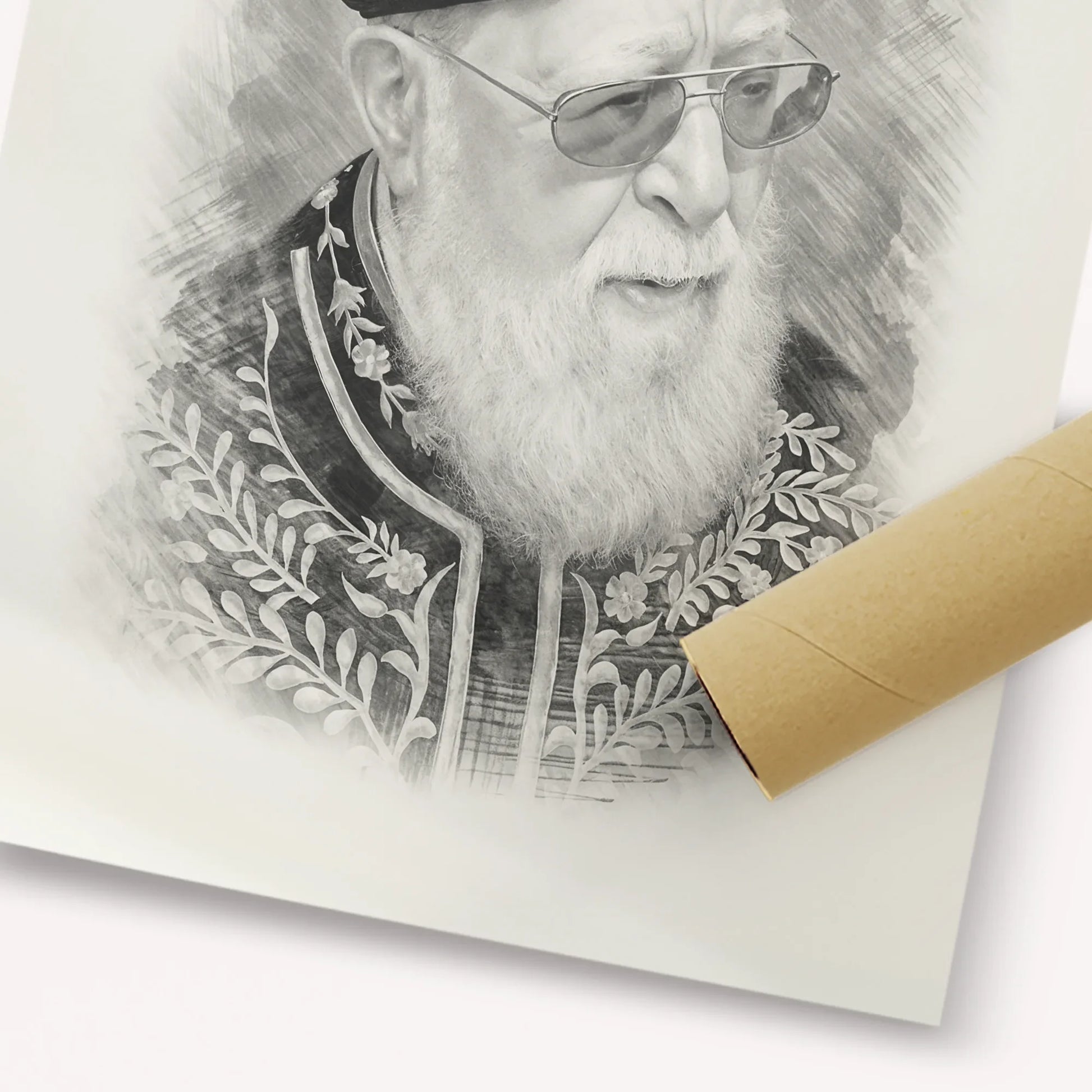 Rabbi Ovadia Yosef – Black & White – Fine Art Print | Jewish Wall Art, Gedolim Pictures
