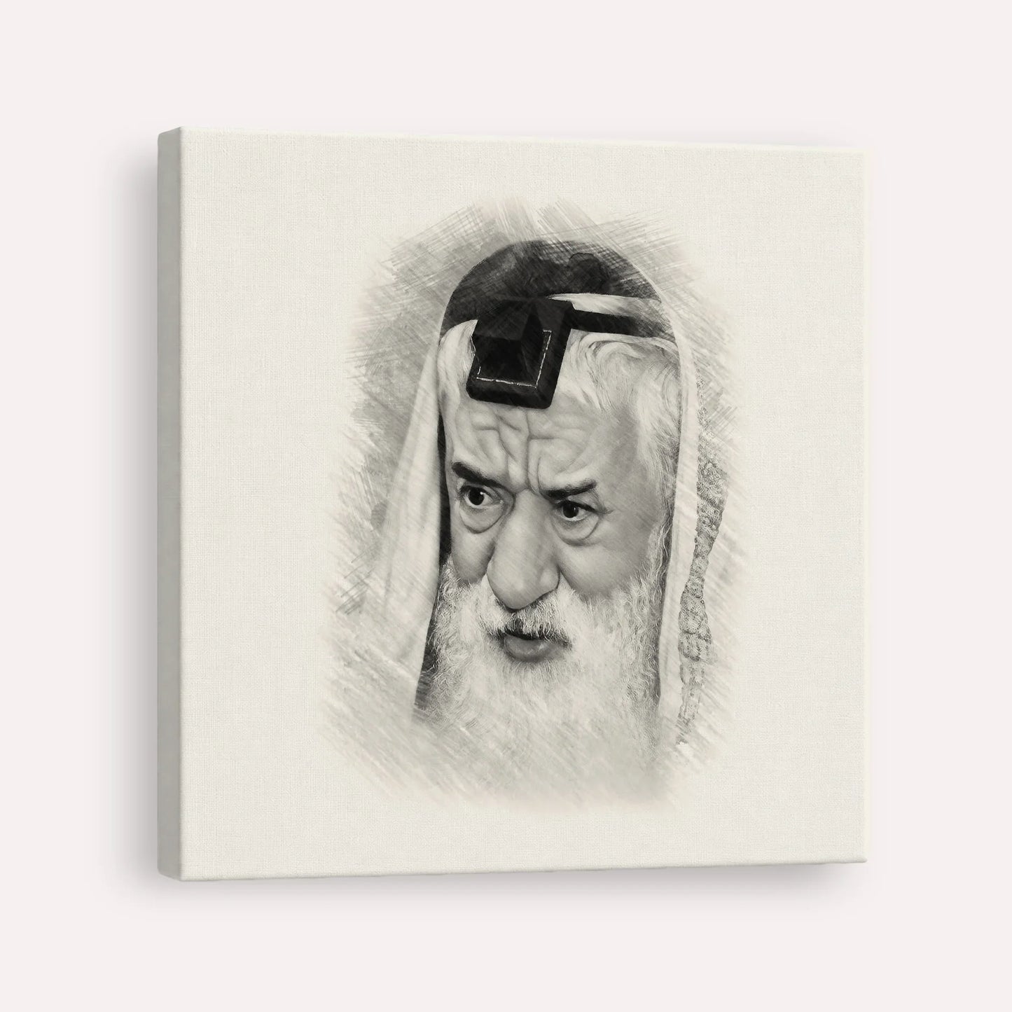 Rabbi Pinchas Hirschprung – Black & White – Canvas Square | Jewish Wall Art, Gedolim Pictures