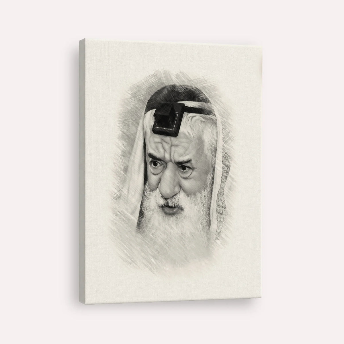 Rabbi Pinchas Hirschprung – Black & White – Canvas Vertical | Jewish Wall Art, Gedolim Pictures