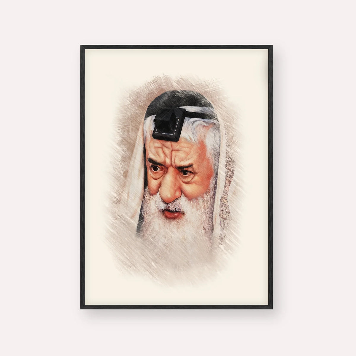 Rabbi Pinchas Hirschprung – Black Frame Vertical | Jewish Wall Art, Gedolim Pictures