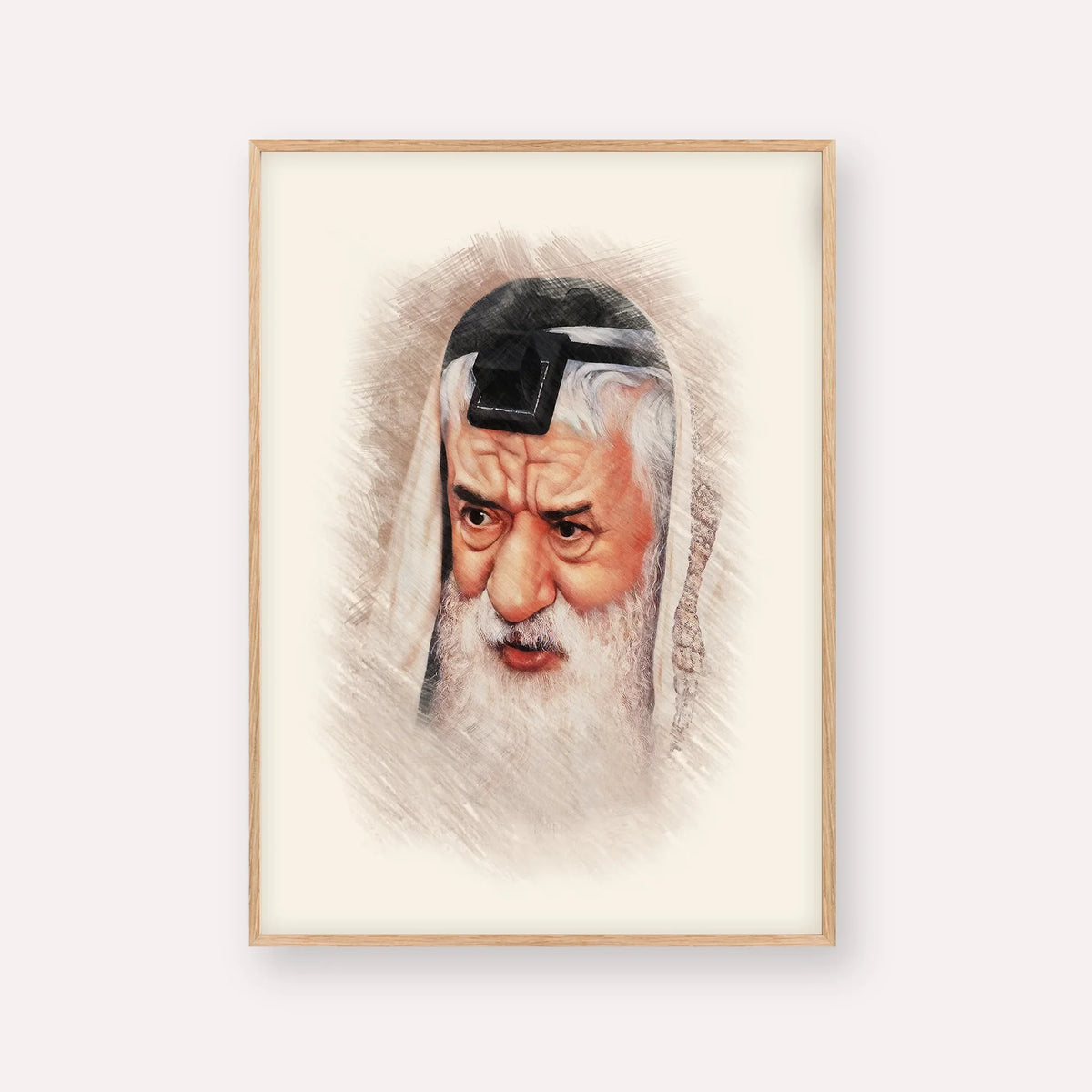 Rabbi Pinchas Hirschprung – Wood Frame Vertical | Jewish Wall Art, Gedolim Pictures