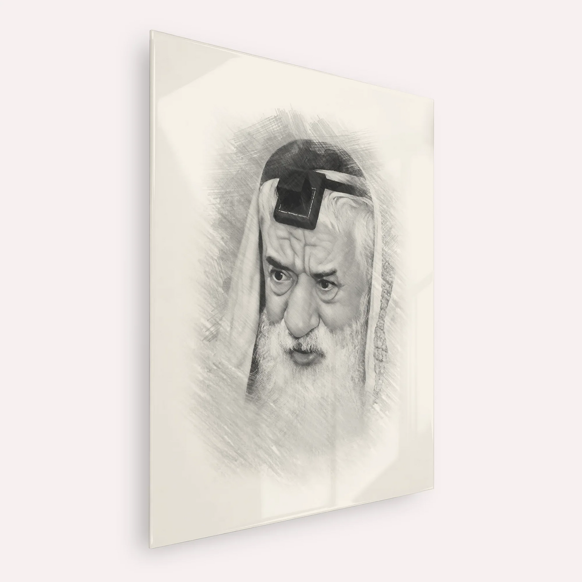 Rabbi Pinchas Hirschprung – Black & White – Acrylic Glass Vertical | Jewish Wall Art, Gedolim Pictures