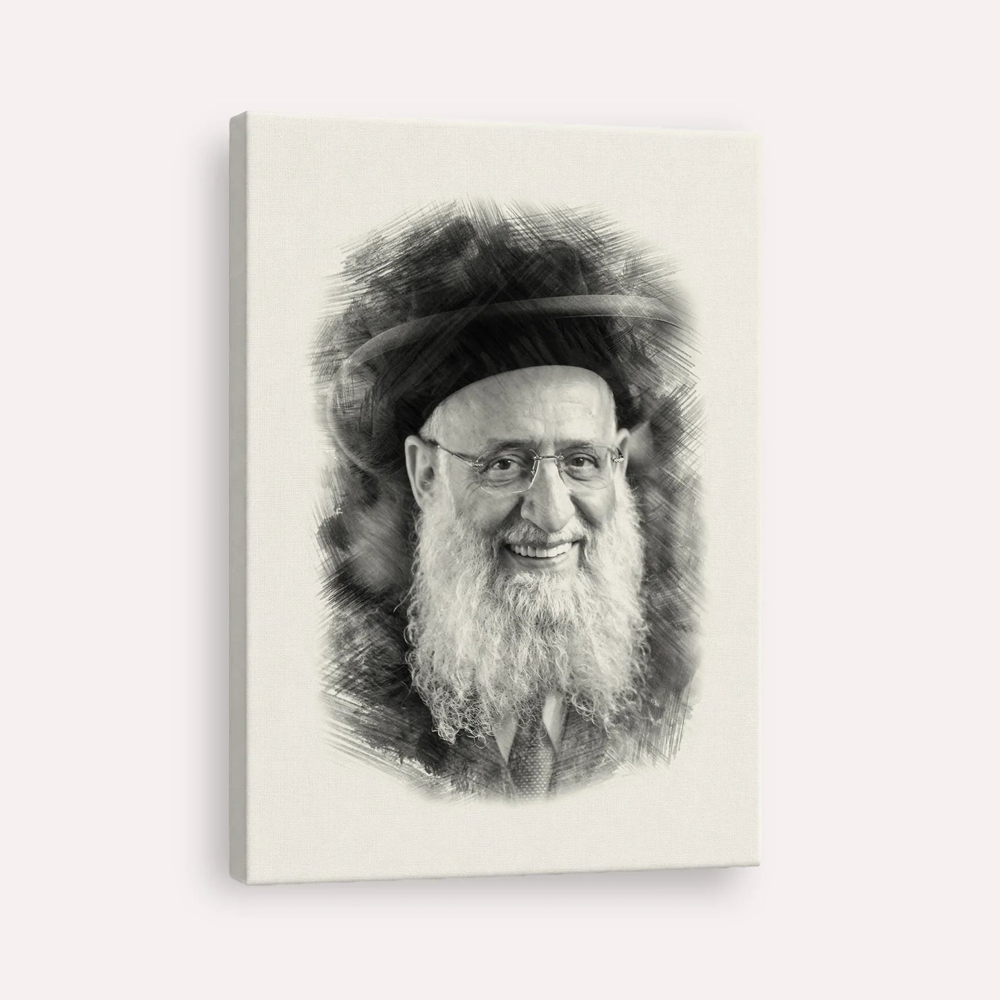 Rabbi Reuven Elbaz – Black & White – Canvas Vertical | Jewish Wall Art, Gedolim Pictures