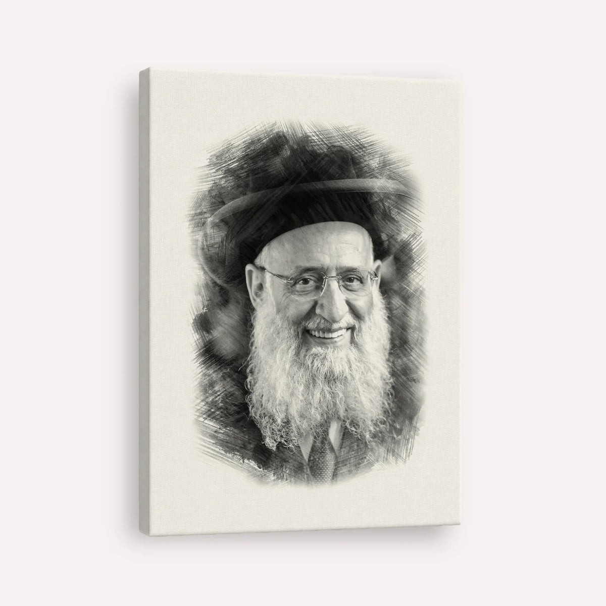Rabbi Reuven Elbaz – Black & White – Canvas Vertical | Jewish Wall Art, Gedolim Pictures