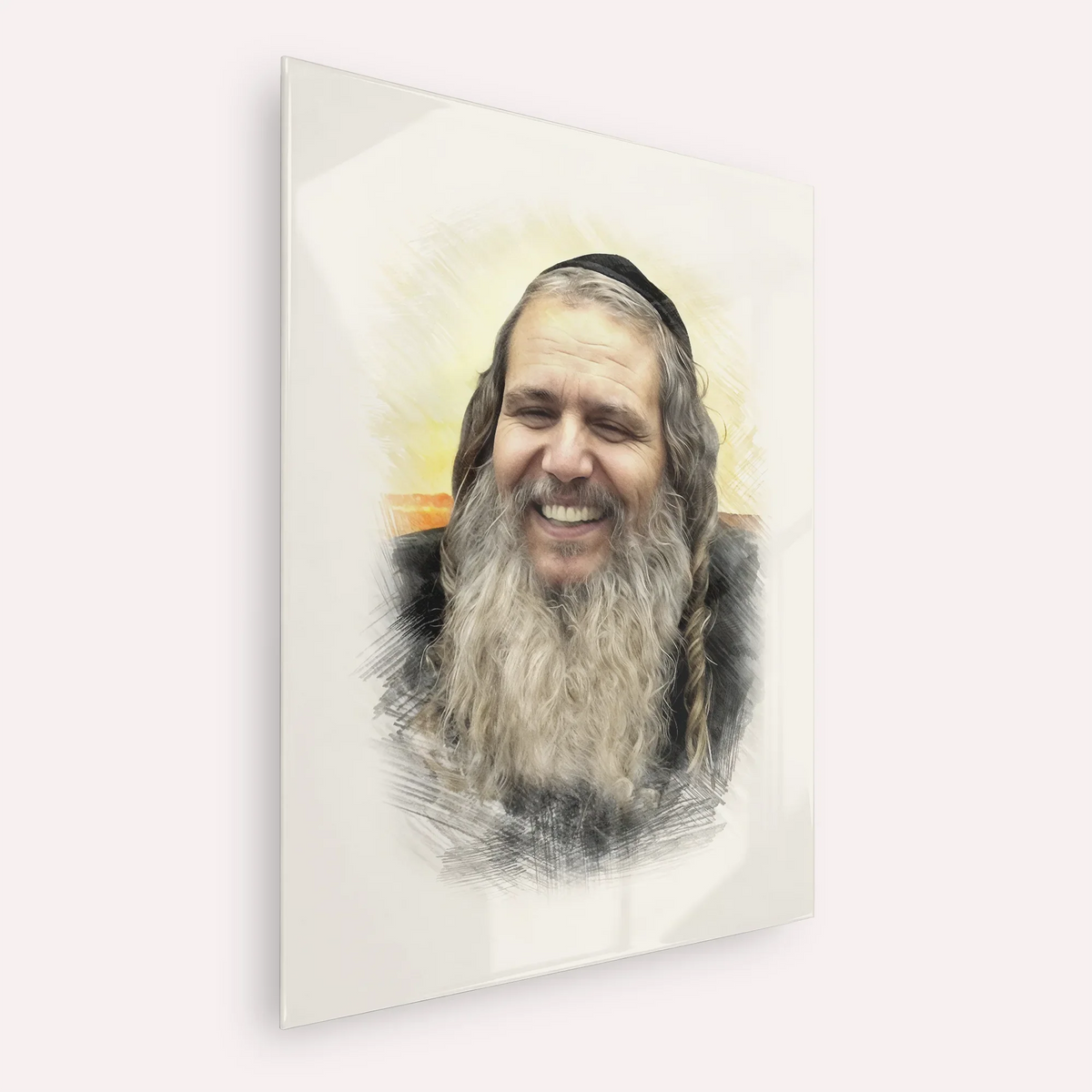 Rabbi Shalom Arush – Acrylic Glass Vertical | Jewish Wall Art, Gedolim Pictures