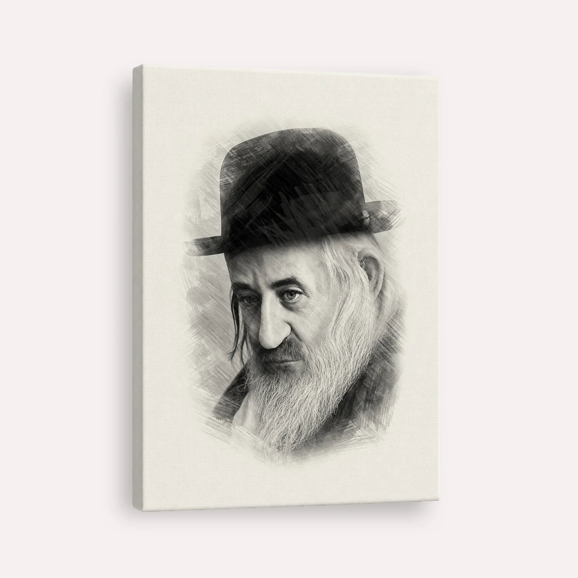 Rabbi Shaya'la of Kerestir – Black & White – Canvas Vertical | Jewish Wall Art, Gedolim Pictures