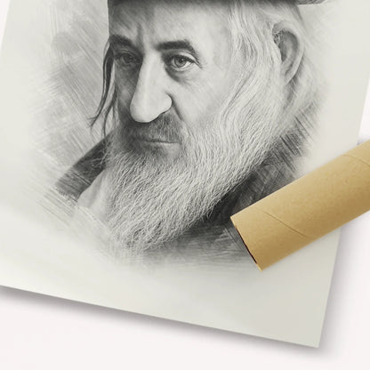 Rabbi Shaya'la of Kerestir – Black & White – Fine Art Print | Jewish Wall Art, Gedolim Pictures