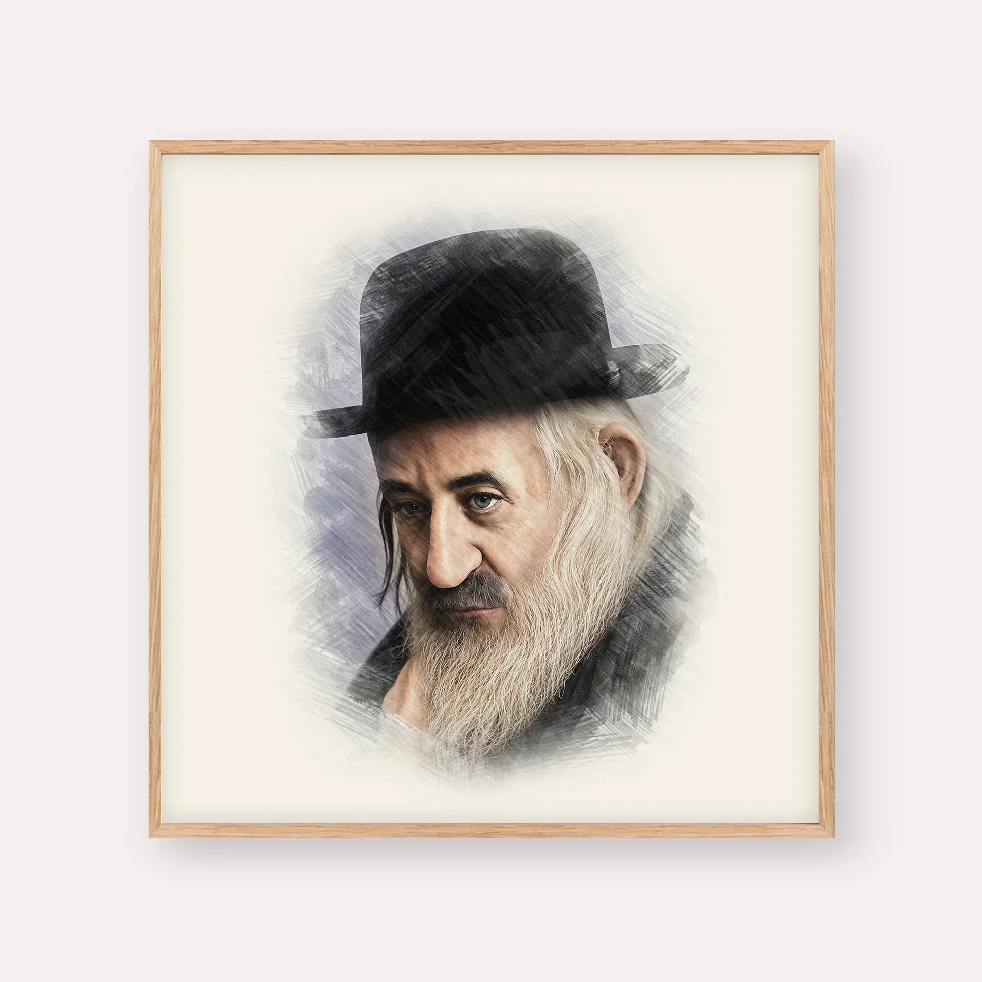 Rabbi Shaya'la of Kerestir – Wood Frame Square | Jewish Wall Art, Gedolim Pictures