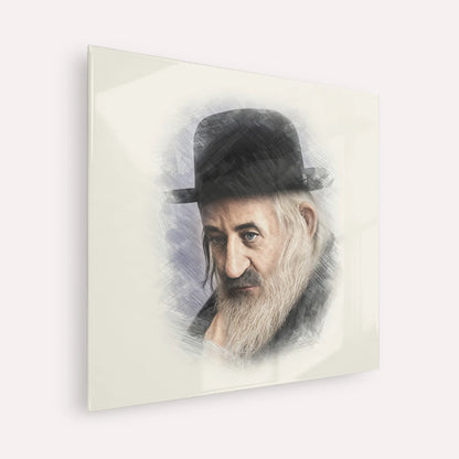 Rabbi Shaya'la of Kerestir – Acrylic Glass Square | Jewish Wall Art, Gedolim Pictures